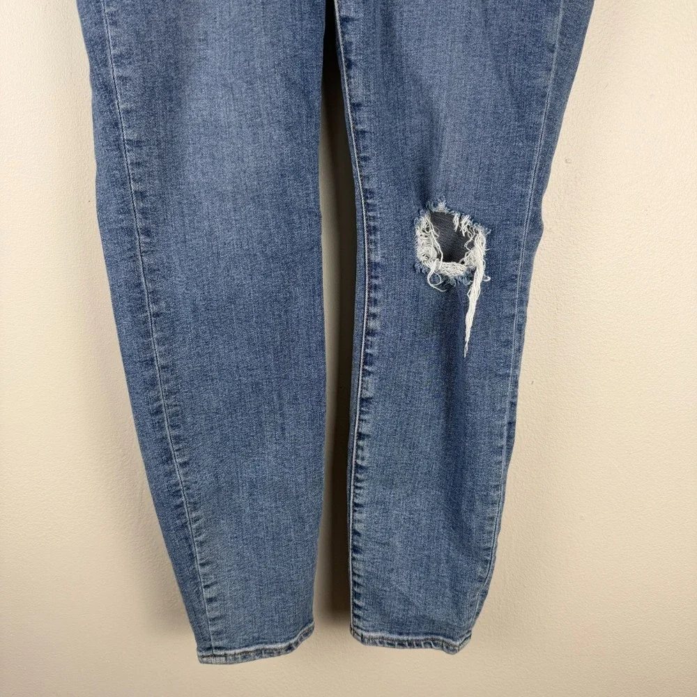 Gap Skinny Jeans Womens 27 (28x27) Blue Denim Mid-Rise Stretch Distressed Casual